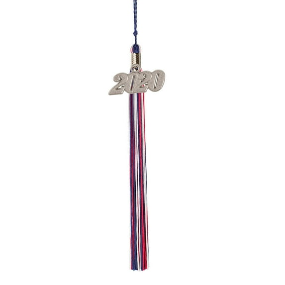 Class Act Graduation Graduation Tassel - 2020 - Silver Charm - 3 Color, Navy / Red / Silver