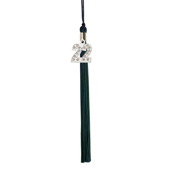 Class Act Graduation Graduation Tassel - 2021 - Bling Charm - 2 Color, Navy / Dark Green
