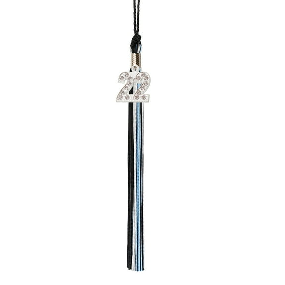 Class Act Graduation Graduation Tassel - 2021 - Bling Charm - 3 Color, Black / Columbia Blue / Silver