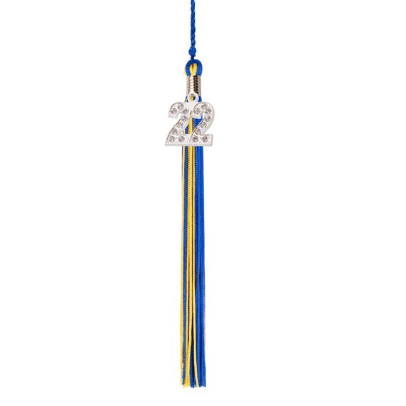 Class Act Graduation Graduation Tassel - 2022 - Bling Charm - 2 Color, Blue / Green