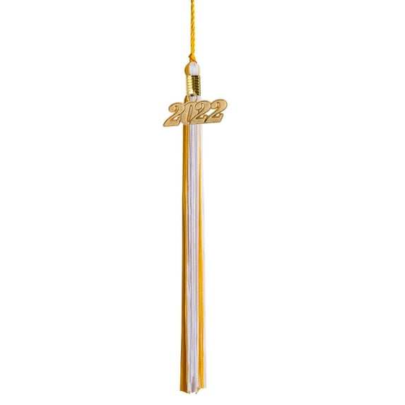 Class Act Graduation Graduation Tassel - 2022 - Gold Charm - 2 Color, Gold / White