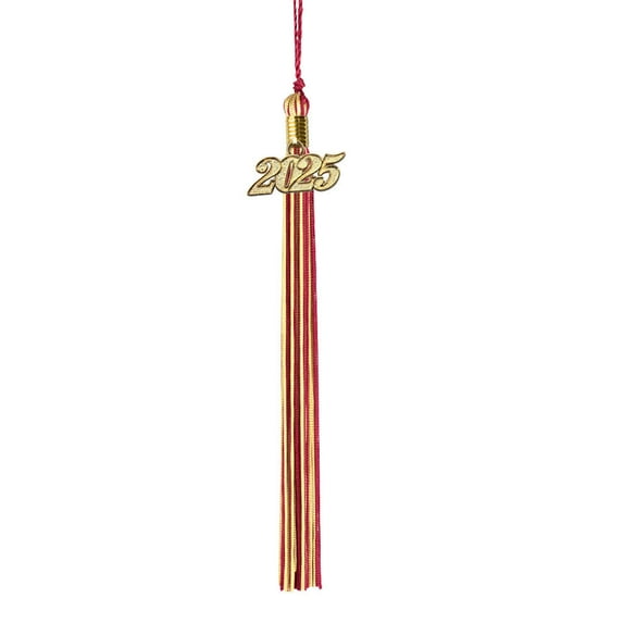 Class Act Graduation Graduation Tassel - 2025 - Gold Charm - 2 Color, Burgundy / Gold