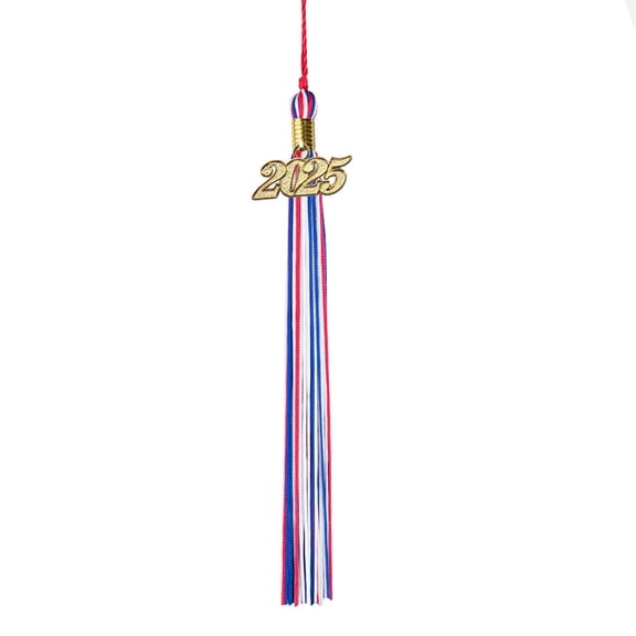 Class Act Graduation Graduation Tassel - Gold Charm - 3 Color, 2025, Blue / Red / White