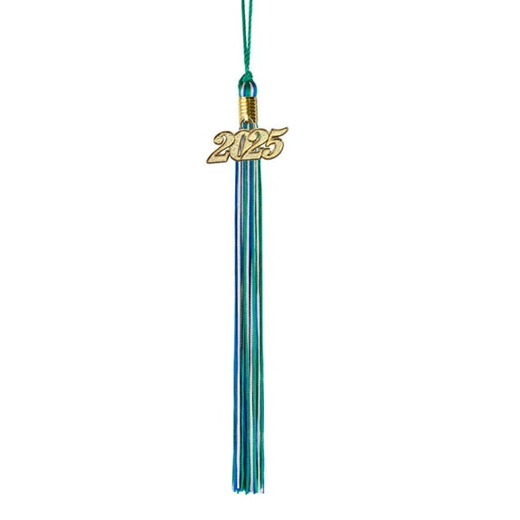 Class Act Graduation Graduation Tassel - Gold Charm - 3 Color, 2025, Green / Blue / Silver