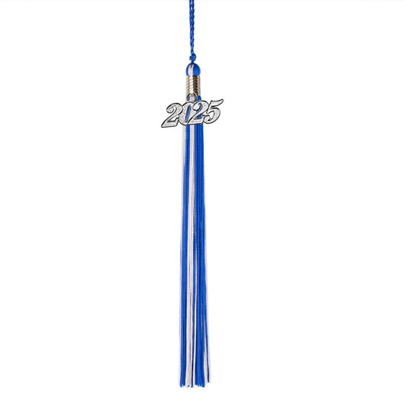 Class Act Graduation Graduation Tassel - 2025 - Silver Charm - 2 Color, Blue / Silver