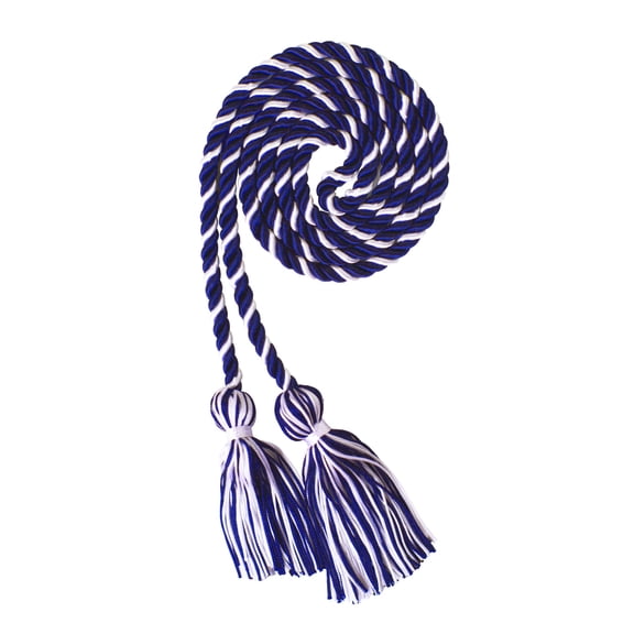 Class Act Graduation Single Honor Cord 60 inch length, Royal Blue White