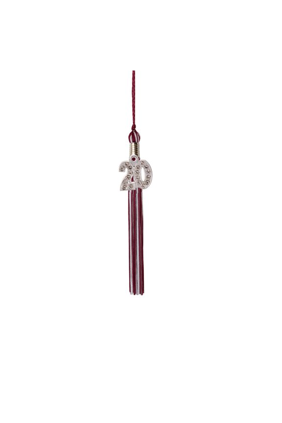 Kindergarten Graduation Tassel - 2019 - Bling Charm - 2 Color, Burgundy / Silver