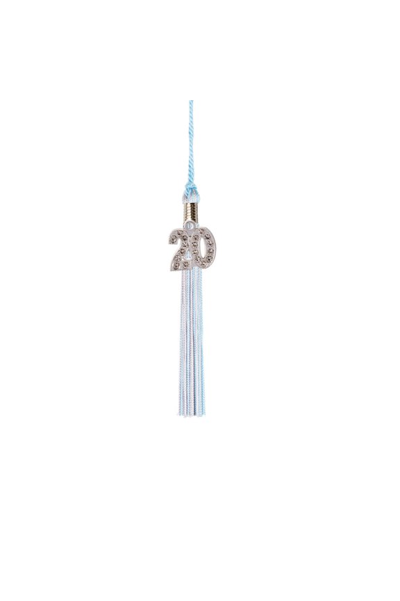 Kindergarten Graduation Tassel - 2019 - Bling Charm - 2 Color, Light Blue / Silver