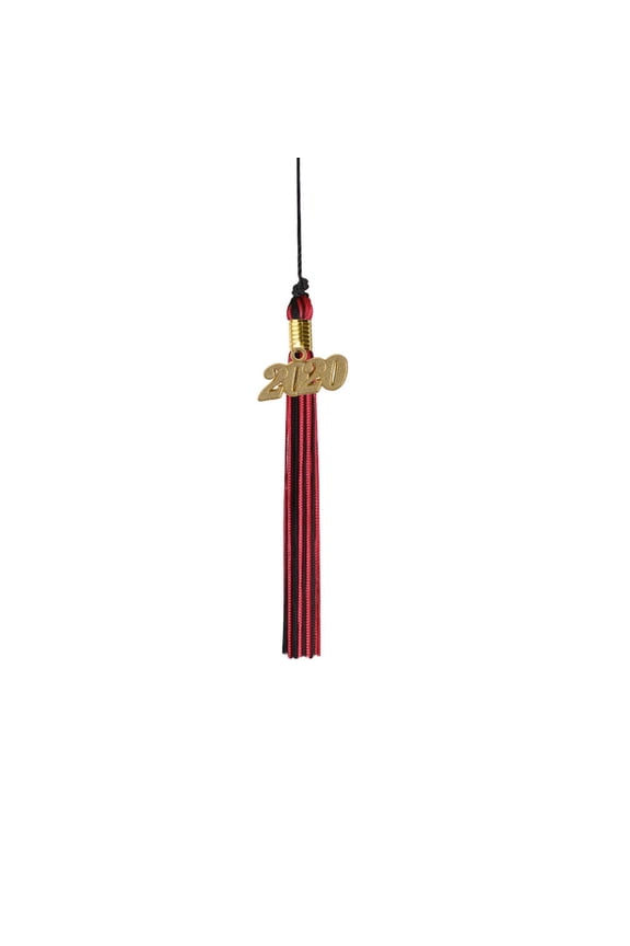 Kindergarten Graduation Tassel - 2019 - Gold Charm - 2 Color, Black / Cardinal Red