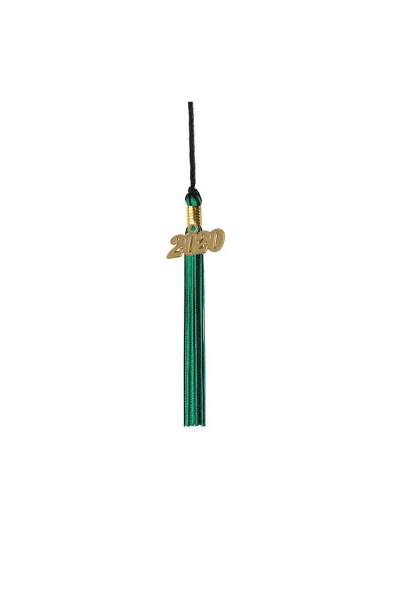 Kindergarten Graduation Tassel - 2019 - Gold Charm - 2 Color, Black / Green