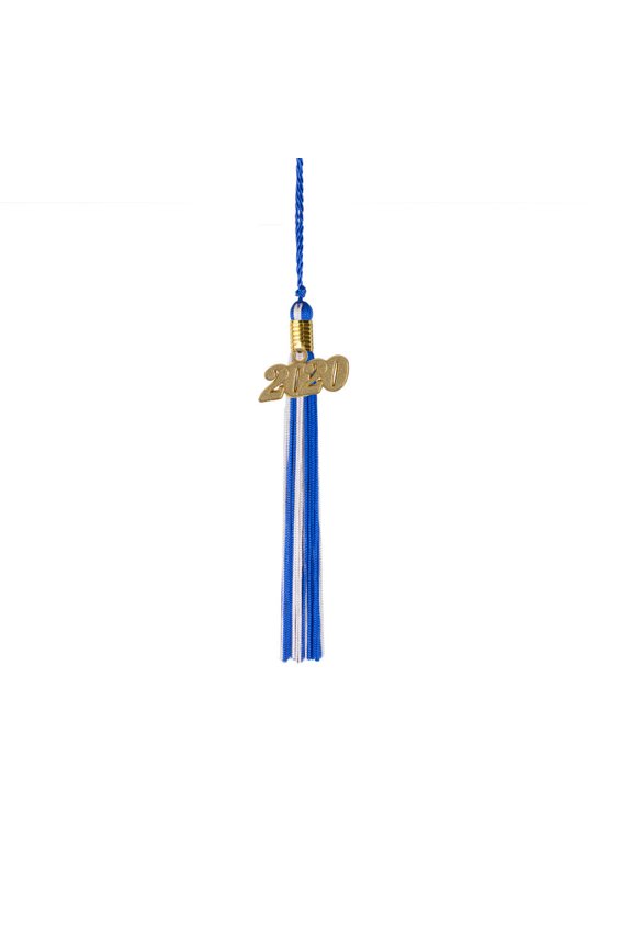 Kindergarten Graduation Tassel - 2019 - Gold Charm - 2 Color, Blue / Silver