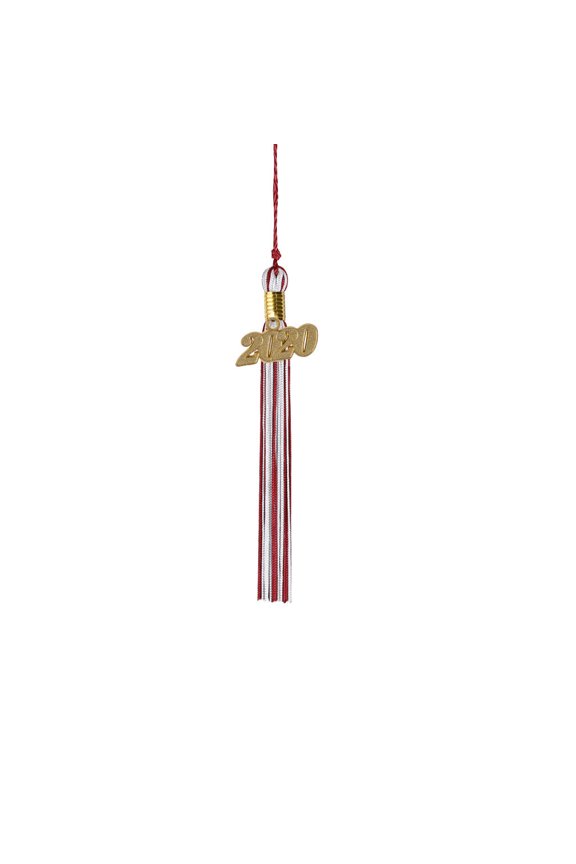 Kindergarten Graduation Tassel - 2019 - Gold Charm - 2 Color, Maroon / Silver