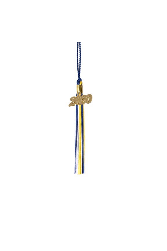 Kindergarten Graduation Tassel - 2019 - Gold Charm - 3 Color, Blue / Gold / White