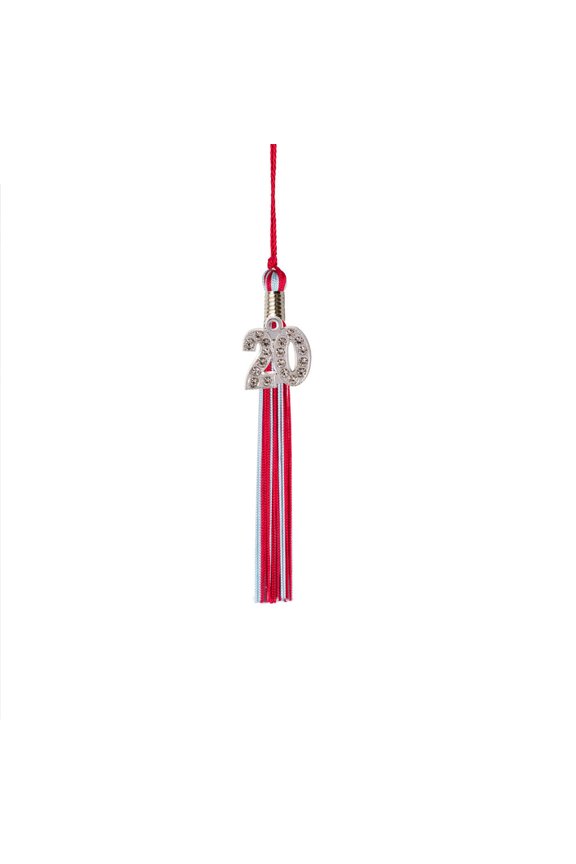 Kindergarten Graduation Tassel - 2020 - Bling Charm - 2 Color, Red / Light Blue