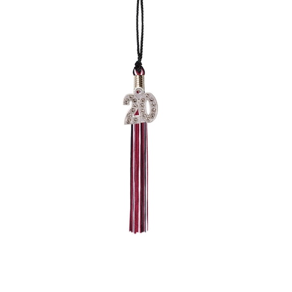 Class Act Graduation Kindergarten Graduation Tassel - 2020 - Bling Charm - 3 Color, Black / Burgundy / White