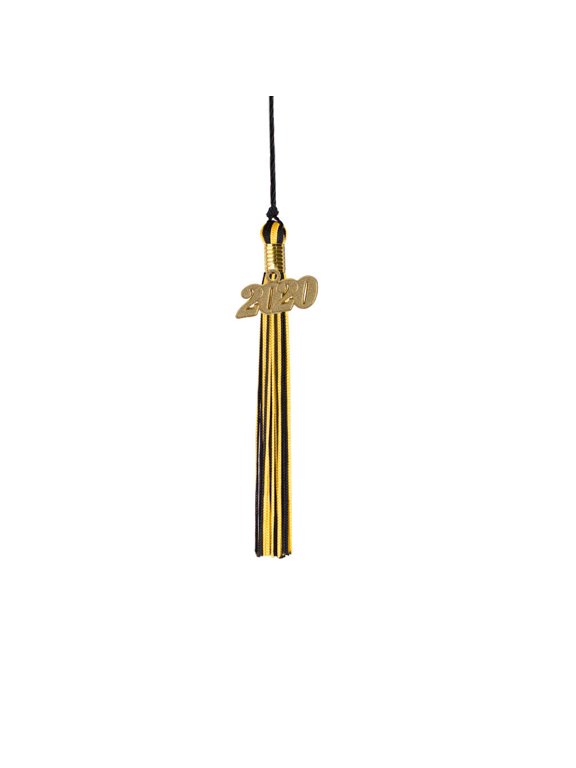 Kindergarten Graduation Tassel - 2020 - Gold Charm - 2 Color, Black / Gold