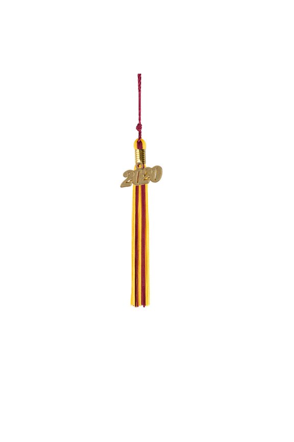 Kindergarten Graduation Tassel - 2020 - Gold Charm - 2 Color, Maroon / Gold