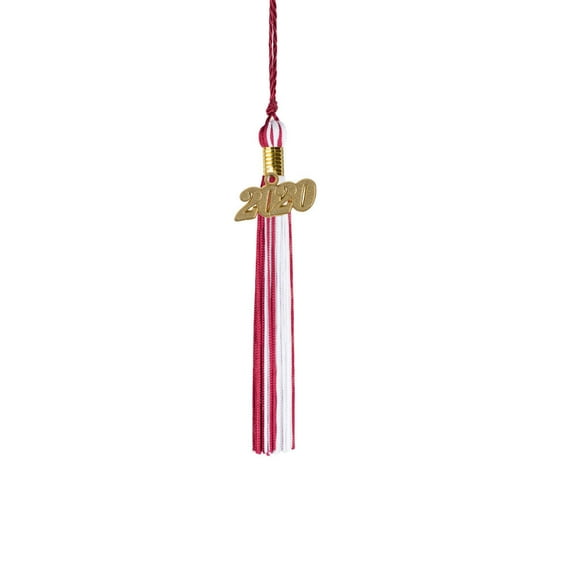 Class Act Graduation Kindergarten Graduation Tassel - 2020 - Gold Charm - 2 Color, Maroon / White