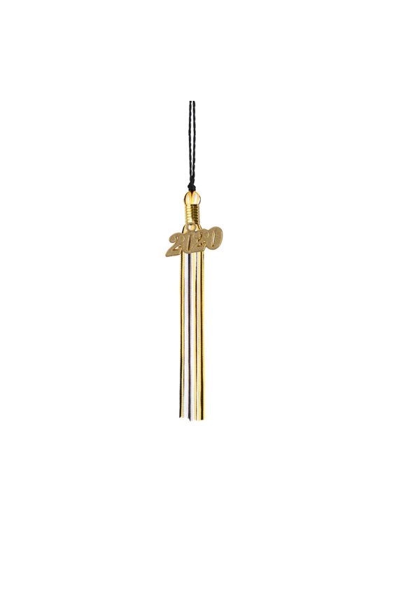 Kindergarten Graduation Tassel - 2020 - Gold Charm - 3 Color, Black / Gold / White