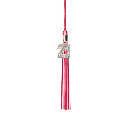 Class Act Graduation Kindergarten Graduation Tassel - 2021 - Bling Charm - 2 Color, Red / Silver