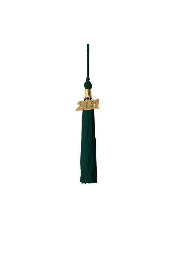 Kindergarten Graduation Tassel - 2021 - Gold Charm - 1 Color, Dark Green