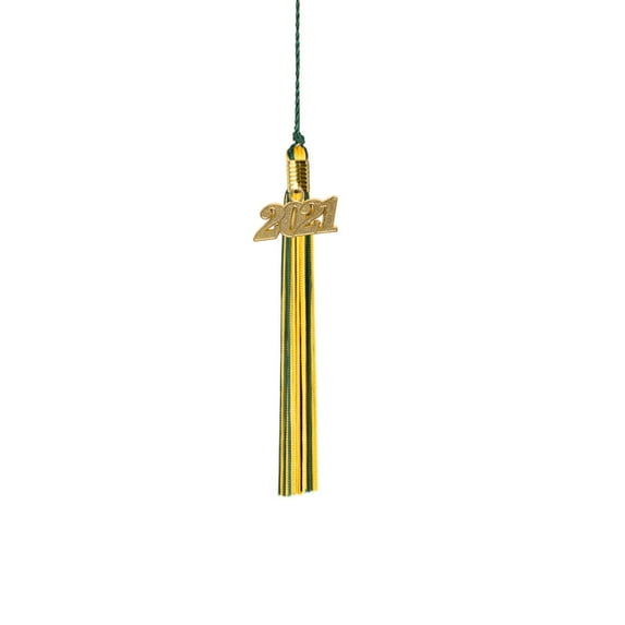 Class Act Graduation Kindergarten Graduation Tassel - 2021 - Gold Charm - 2 Color, Green / Gold