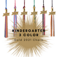 thumbnail image 1 of Class Act Graduation Kindergarten Graduation Tassel - 2021 - Gold Charm - 3 Color, Navy / Gold / White, 1 of 9