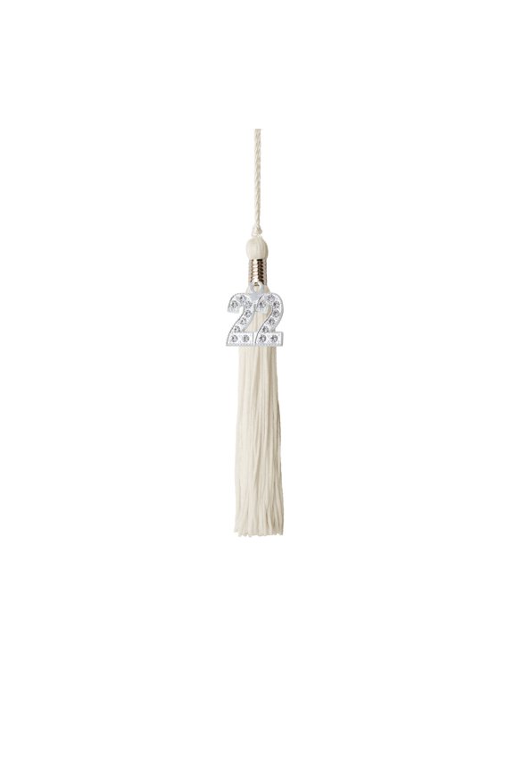 Kindergarten Graduation Tassel - 2022 - Bling Charm - 1 Color, Ivory