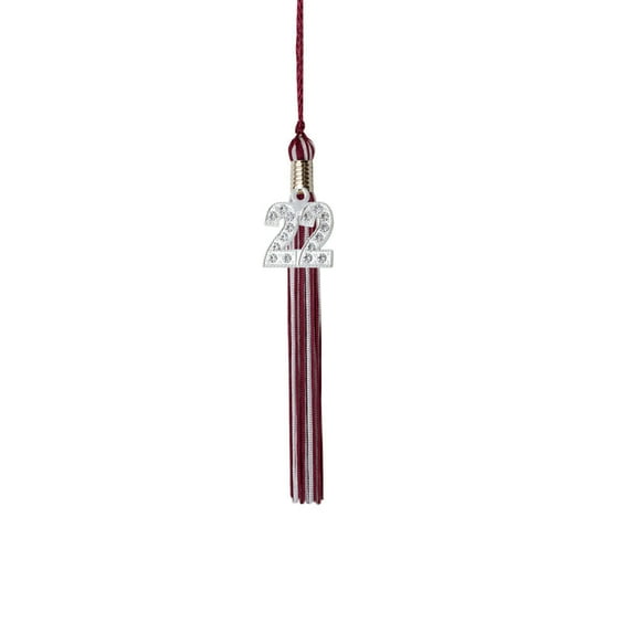 Class Act Graduation Kindergarten Graduation Tassel - 2022 - Bling Charm - 2 Color, Burgundy / Silver