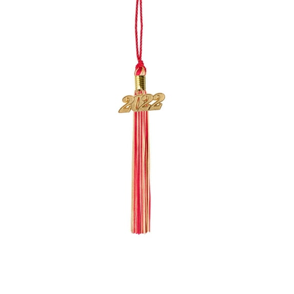 Class Act Graduation Kindergarten Graduation Tassel - 2022 - Gold Charm - 2 Color, Red / Old Gold