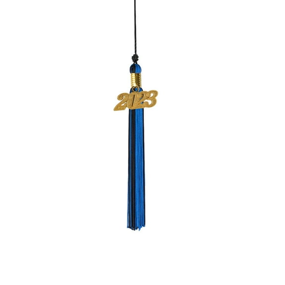 Class Act Graduation Kindergarten Graduation Tassel - 2023 - Gold Charm - 2 Color, Black / Blue