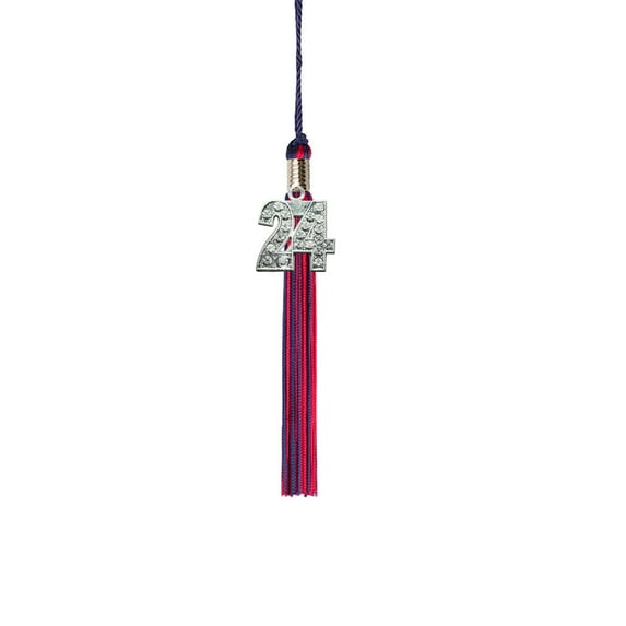 Class Act Graduation Kindergarten Graduation Tassel - 2024 - Bling Charm - 2 Color, Navy / Red