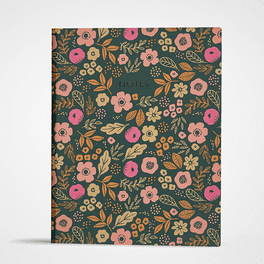 Mintgreen Spiral Bound Journal, Floral Poly Cover, Recycled