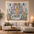 thumbnail image 1 of Class Blooms Here with Bubble Letter Rows Words, Inspirational Illustration for Quote Lovers, Typography Wall Art, Valentine'S Day Gift, Tapestry Wall Hanging for Bedroom and Dorm, 1 of 7