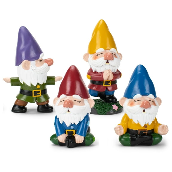 Class Collections Colorful Yoga Gnome 4 inch Resin Stone Collectible Figurines Set of 4