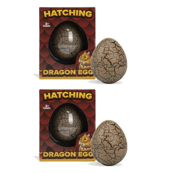Class Collections Surprise Growing Dragon Hatch Egg Kids Novelty Toy - Pack of 2, Brown
