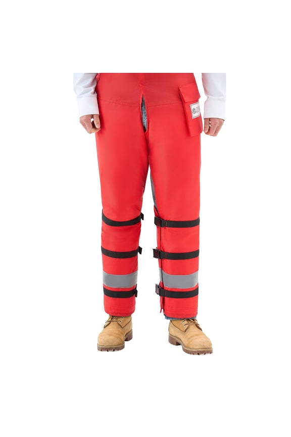 Class D 8-Layer Apron Chain Saw Protective Pants, Adjustable Belt, Tool Pocket, Medium, Logging Forestry Safety Gear