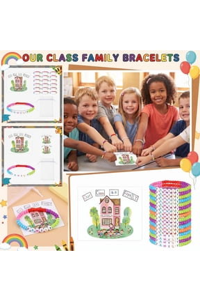 Our Class Family Bracelets Set with Inspirational Poem Cards, 25 Pack Student Friendship Wish Bracelets, Back to School Classroom Gifts for Teachers to Students, Encouragement Jewelry