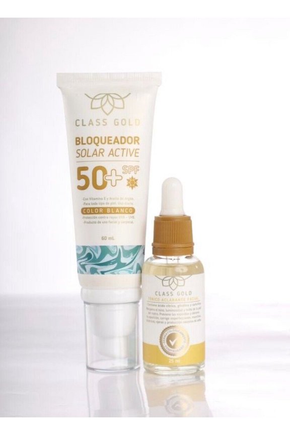 Proteccion facial Tonico Aclarante facial ,Bloqueador solar 50' White