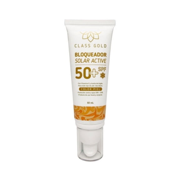 Class Gold Sunblock 50 Color White /Bloqueador Solar de 50" Blanco
