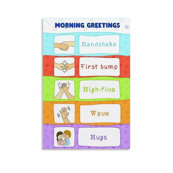 Class Greetings Poster Classroom Rules Educational for Preschool (1) Canvas Painting Posters And Prints Wall Art for Living Room Bedroom Decor