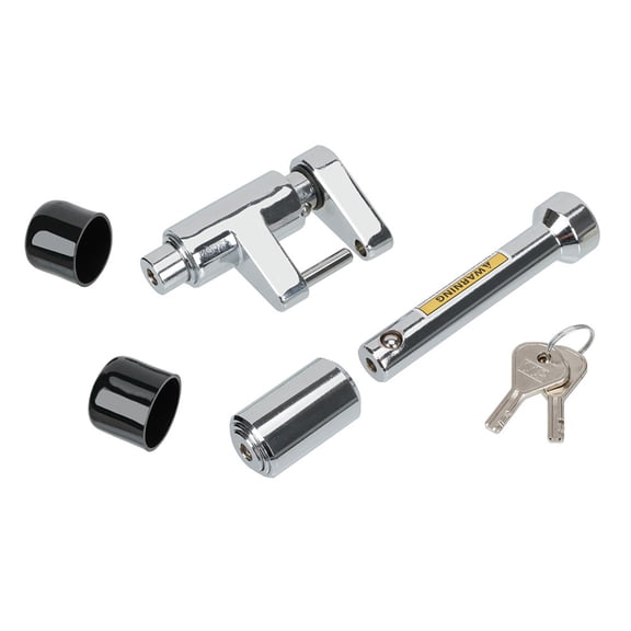 Class III/IV 5/8" Combo Lock Set with Chrome Dogbone Receiver Lock and Chrome Couple Replacement Auto Part, Easy to Install