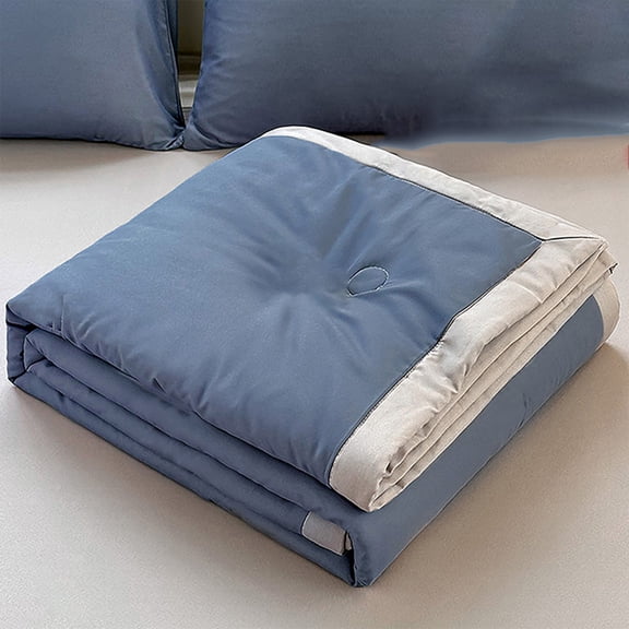 Class A Machine Washable Natural Soy Fiber Summer Quilt Lightweight Breathable Cool Soft Comforter Skin-Friendly Blanket Ideal for Student Dorms Home Bedroom Hot Summer Night Sleep Use