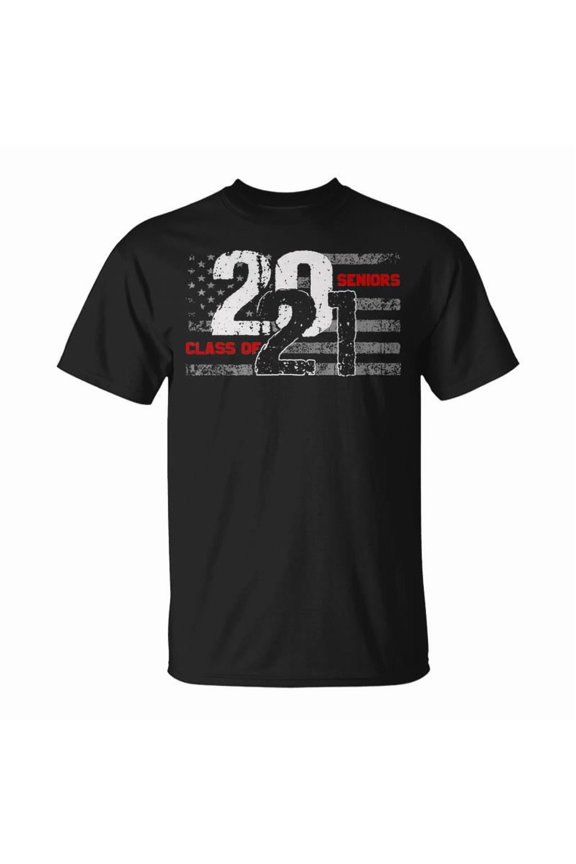 Class Of 2021 Distressed American Flag Seniors TShirt