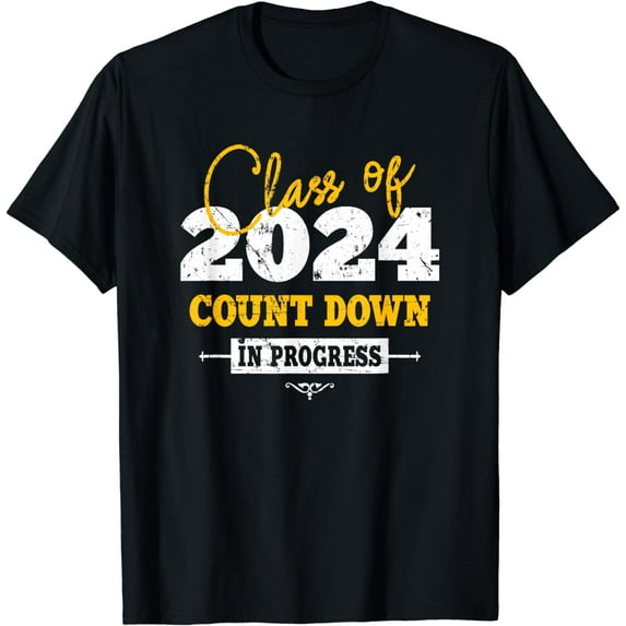 Class Of 2024 Count Down Funny Grad 2022 First Day Junior T-Shirt