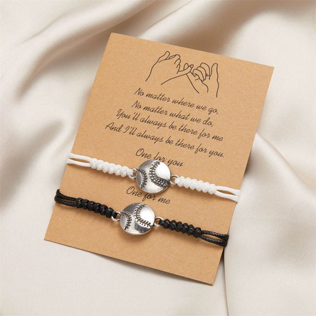 Class Of 2024 Gifts , Couple Sports Braided Bracelet Couple Card