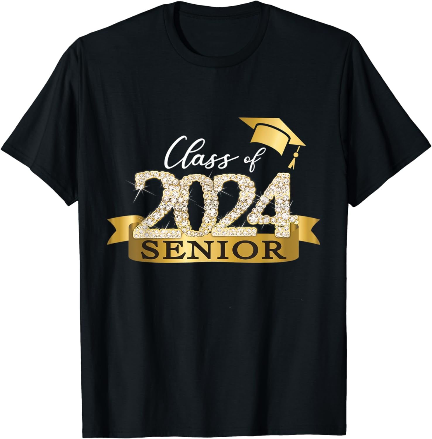 Class Of 2024 Senior Final Year Yellow Black School Outfit Cotton T ...