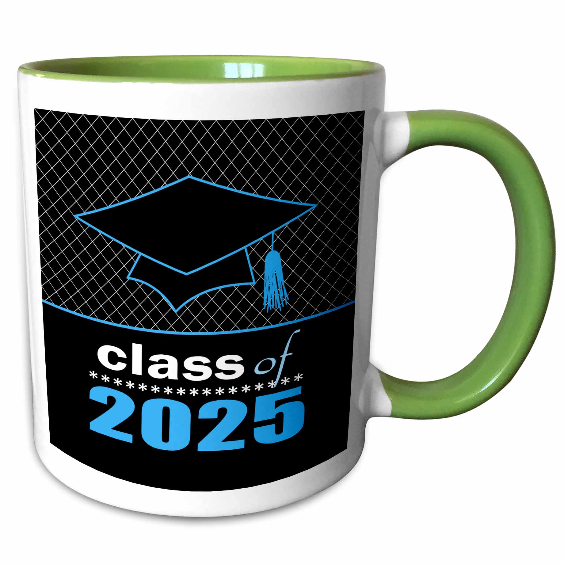 3drose, Class of 2025 Graduate Blue and Black Cap and Tassel, 15oz Two ...