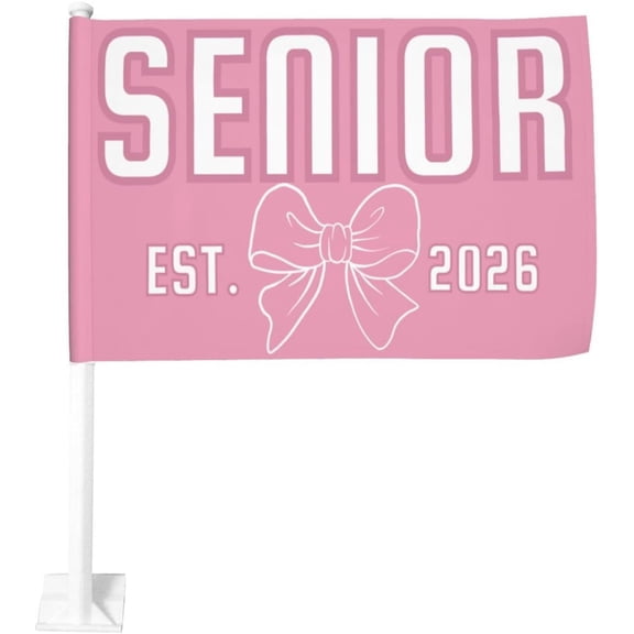 Class Of 2026 Car Flag Senior Graduation | 12x18 In | Double Sided Printed Polyester (Not including flagpole)