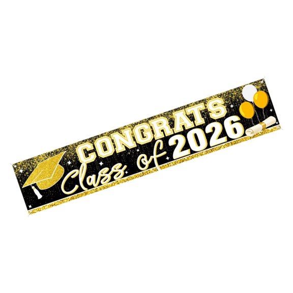 Class Of 2026 Photo Backdrop Banners Stylish Design With Confetti Motifs Graduation Backdrop For Commencement Parties